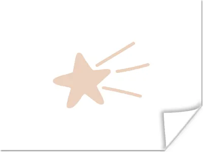 Produktbild von MuchoWow® Poster Fallender Stern - Pastell - Kinder - Rosa - Kinder 120x90 cm - Wandbild