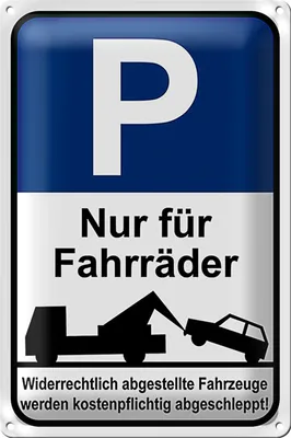 Produktbild von Blechschild Parken 40x30cm Parkplatzschild nur Fahrräder