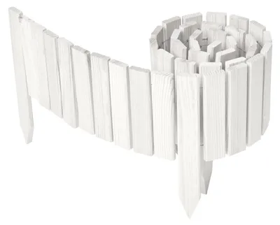 Produktbild von Garronda Beeteinfassung Holz Rollzaun Gartenzaun imprägniert Flexibler Rollborder Rasenkante Länge: 200 cm (Weiß, Höhe: 20 cm)