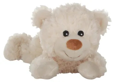 Produktbild von Habibi Wärmetier Kuscheltier liegender Bär creme duftneutral mit Hirse Kräuterfüllung für Mikrowelle und Backofen
