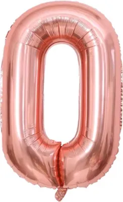 Zdjęcie produktu dla Jumada's - Dekoracja na przyjęcie - Balon w kształcie cyfry - Balon foliowy - 70 cm - Różowe złoto - 0