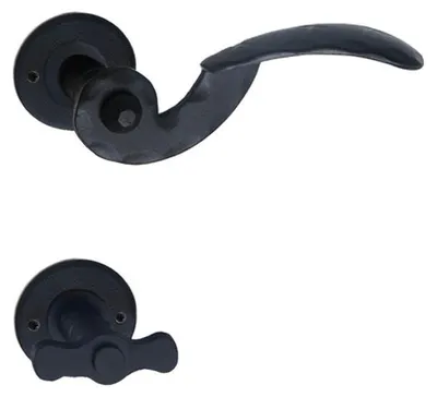 Produktbild von Galbusera Sestriere Rosettengarnitur Schmiedeeisen schwarz antik  (Lochung: WC) Lochung: WC