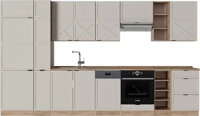 Produktbild von Küchenzeile Vicco Fame-Line GrauBeige/Goldkraft Eiche 355 cm , AP Eiche, Model 50486