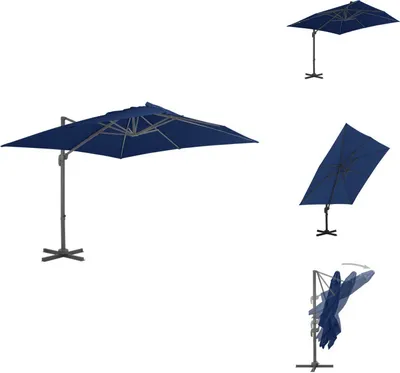Produktbild von vidaXL Ampelschirm mit Aluminium-Mast 3 x 3 m Azurblau - Sonnenschirme & Sonnenschutze
