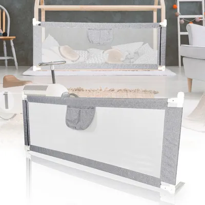 Produktbild von EINFEBEN Bettgitter Rausfallschutz 200 cm x 80 cm einfache Montage stabile Konstruktion Kleinkinder Schlafzimmerzubehör für Jungen und Mädchen