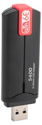 Imagen del producto de Adaptador USB WiFi de 5400 Mbps, 2.4G, 5G, 6G, tri-banda, adaptador USB 3.0, adaptador de red inalámbrica WiFi 6E para ordenador de escritorio, portátil y PC