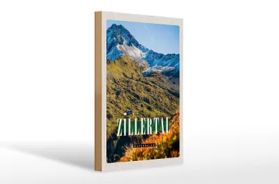 Produktbild von Holzschild Reise 20x30cm Zillertal Gebirge Natur Wald Urlaub