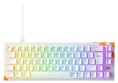 Produktbild von CHERRY K5 PRO TMR COMPACT, Kabelgebunden, USB, Mechanischer Switch, QWERTZ, RGB-LED, Orange, Weiß
