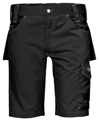 Produktbild von Sir Safety Fusion Arbeitsbermuda aus Massaua-Baumwolle mit Multifunktionstaschen Grau/Schwarz, 58, Schwarz