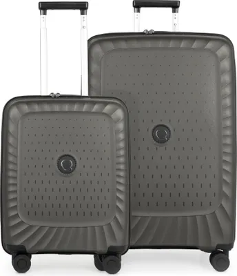 Immagine prodotto di Kotti - Set di valigie 2 pezzi, trolley per bagaglio a mano + valigia grande XL espandibile, guscio rigido robusto, trolley leggeri, set di valigie per check-in aereo e bagaglio a mano, titanio