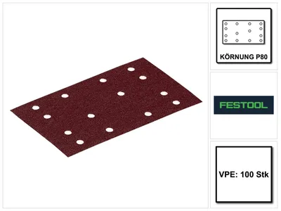 Produktbild von Festool Schleifstreifen STF 80 x 133 P80 RU2/50 ( 2x 499048 ) Hochleistungsschleifmittel