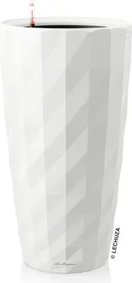 Produktbild von LECHUZA-Pflanzgefäß DIAMANTE Premium Weiß Matt | Pflanzsäule mit Bewässerungssystem und Pflanzeinsatz | matte Oberfläche | Ø 40 x 75 cm | 15701