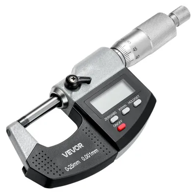 Obrázek produktu pro Digitální mikroměr, rozsah měření 0-25,4 mm, rozlišení 0,001 mm, hrot z tvrdokovové slitiny