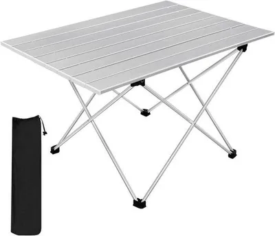 Produktbild von Aluminium Campingtafel - Opvouwbaar & Draagbaar - Zilver - Weerbestendig - 56x46x40 cm - Outdoor Set
