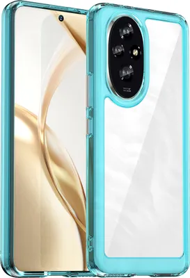 Produktbild von Schutzhülle für Honor 200 Klar Rückseite Stoßfeste TPU Silikon Bumper Hülle Hellblau