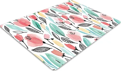 Produktbild von Stuhlunterlage Bürostuhlunterlage 120 cm x 90 cm Bodenmatte Bürostuhlunterlage - rote Blumen