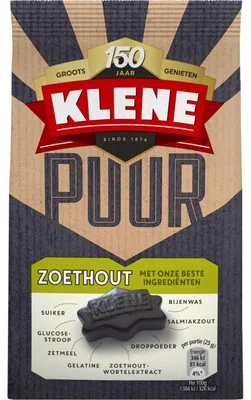 Image de Réglisse Klene Puur Zoethout 180g – Le plaisir naturel de la réglisse sans additifs