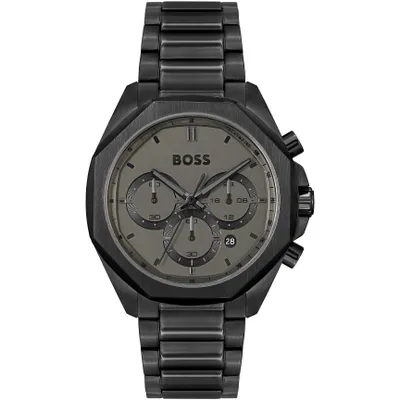 A product shot of a Hugo Boss watch.