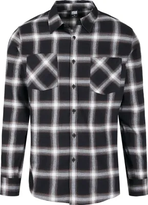Produktbild von Urban Classics Herren Hemd Checked Flanell Shirt 6 Freizeithemd, Multicolour (Black/White 00826), L