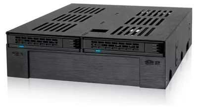 Produktbild von Icy Dock MB322SP-B, Schwarz, Metall, Kunststoff, 7,9.5 mm, 6 Gbit/s, HDD, SSD, 41,3 mm