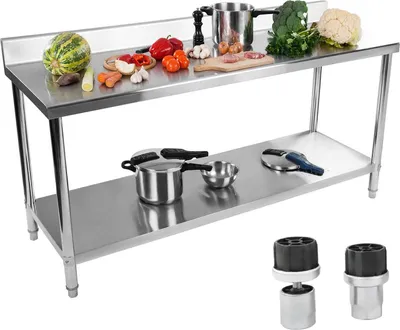 Zdjęcie produktu dla Stół Blat Roboczy Gastronomiczny Przyścienny Z Rantem I Półką 180X60Cm