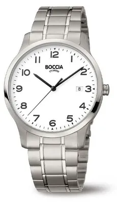 Produktbild von Boccia Herren Armbanduhr Classic 3620-01 Reintitan mit weißem Zifferblatt