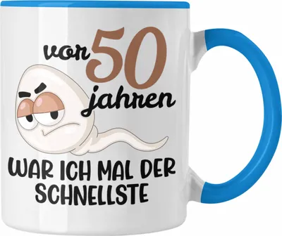 Produktbild von Trendation -  50. Geburtstag Tasse Mann Geschenk 50er Geschenkidee 50 Vater Männer Lustig Geschenke 50 Jahre Alt Mann Männer Vater (Blau)