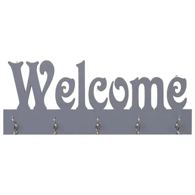 Produktbild von vidaXL Wandgarderobe WELCOME Grau 74 x 29,5 cm