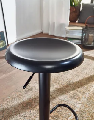 Produktbild von WOHNLING Barhocker Schwarz Hocker ohne Lehne 58 - 79 cm Barstuhl Küchenhocker Metall 100kg Design Tresenhocker Drehbar Bistrohocker