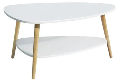 Produktbild von ModernHome FH-CT0211 Konferenztisch mit Ablage, Holzbeine, weiß