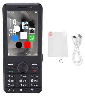 Obrázok produktu pre 4G odblokovaný telefón, podporuje dve SIM karty, 3,5-palcový farebný dotykový displej, hlasný zvuk, veľké tlačidlá, mobilný, čierny