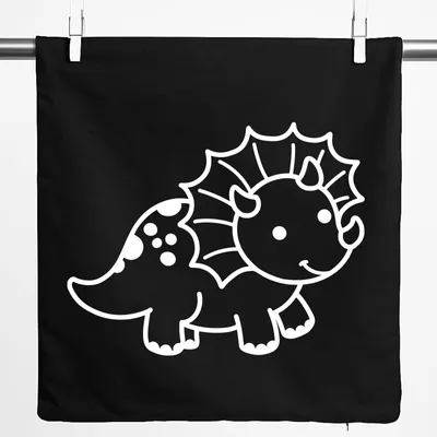 Produktbild von Huuraa Kissenbezug Triceratops Dinosaurier 40x40cm Black Baumwolle Dekokissenbezug Geschenkidee