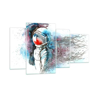 Produktbild von Bilder auf glas - Astronaut Universum Astronomie Entdecker - 120x70cm - Glasbilder - Wandbilder - Kunstdruck - Wanddekoration aus Glas - Glas Bilder - Wandbild auf Glas - GDL120x70-2993