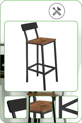 Zdjęcie produktu dla Hoker ciemny brąz taboret do kuchni 30x40x90 I Begryf