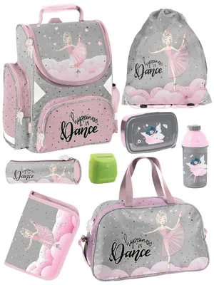 Produktbild von Mädchen Schulranzen 1. Klasse BALLERINA Schultasche im Set 8-tlg. mit Lunch-Set und Sporttasche