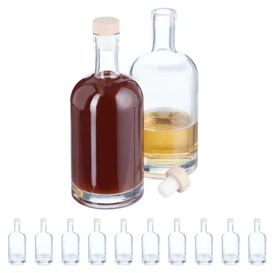 Zdjęcie produktu dla Zestaw 12 szklanych butelek 500 ml z korkiem