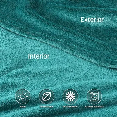 Obrázok produktu pre Ibenzoa® Ultrajemná prikrývka s rukávmi a vreckom na nohy – extra veľká 190×135 cm, vrecko na nohy 50 cm, 100% ultrajemný plyšový polyester, dostupné v rôznych farbách