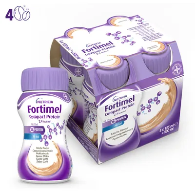 Imagen del producto de Fortimel Compact Proteína, Cafe, 4 Botellas De 125 Ml