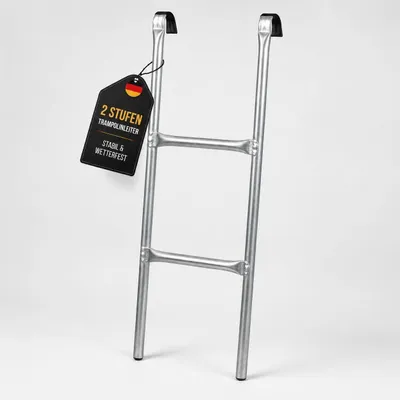 Produktbild von Best For Garden Trampolin Leiter 74 cm 86 cm 92 cm oder 110 cm lang Treppe mit 3 Breiten Stufen praktische Einstiegsleiter für Gartentrampoline