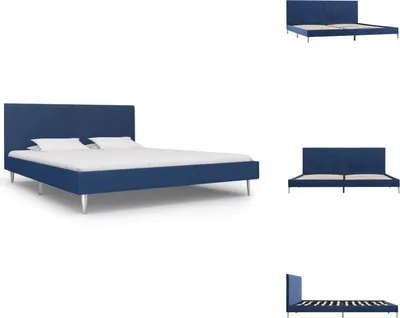 Produktbild von vidaXL Bettgestell Blau Stoff 180 x 200 cm -  Betten & Bettgestelle
