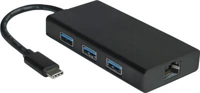 Produktbild von VALUE USB 3.2 Gen 1 Typ C zu Gigabit Ethernet Konverter + Hub