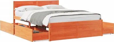 Immagine prodotto di vidaXL Letto in legno massiccio senza materasso cera marrone 140x190 cm legno di pino