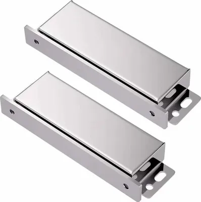 Produktbild von 2-teiliger Magnetriegel für Schranktür, Edelstahl Magnetschnäpper, Magnetverschluss, starker Möbelmagnet bis 40kg, für Schubladen, Duschtür, Kleiderschrank
