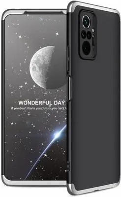 Produktbild von 360 Grad-Case für Xiaomi Redmi Note - Farbe: Schwarz & Silber - Modellkompatibilität: Für Xiaomi Redmi Note 10 Pro
