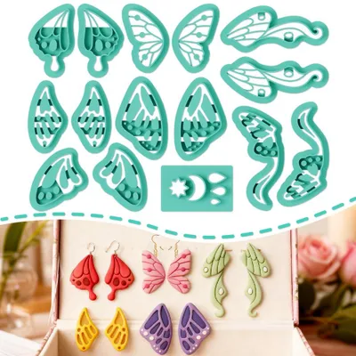 Productafbeelding van Set van 15 kunststof uitsteekvormen voor sieraden maken