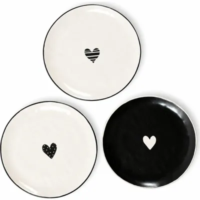 Image de Assiettes en porcelaine avec motif cœur - lot de 3, diamètre 27 cm