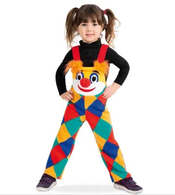 Produktbild von Kinderkostüm Clown Latzhose Karneval Verkleidung Spielhose Kostüm Klassiker Kinderkostüm (98)