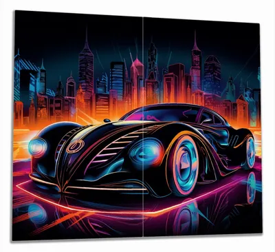 Produktbild von Wallario Herdabdeckplatte aus Glas, Größe 60 x 52 cm 2-teilig, Motiv Cyber-Speed-Illusion