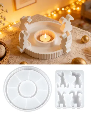 Produktbild von Silikon-Osterformen für den Frühling, Gipsformen für Osterhasen zum Gießen