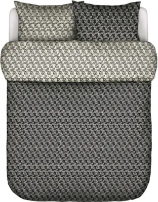 Produktbild von Marc O' Polo Satin-Bettwäsche-Garnitur Monogram  Farbe Black Größe 155x220+80x80